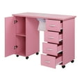 thumbnail image 6 of Ktaxon Manicure Nail Table Station, Salon Spa Nail Desk with Electric Downdraft Vent, Pink, 6 of 7
