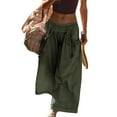 thumbnail image 2 of Htigea Women's Cargo Pants Baggy Wide Leg Pants Vintage Casual Trousers Army Green,S, 2 of 8