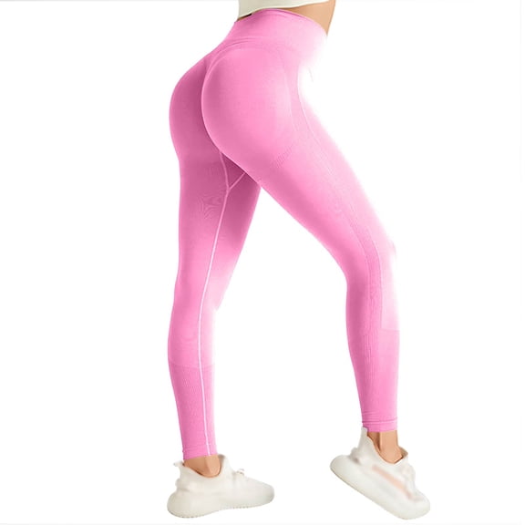 Resivox Women's High Waisted Seamless Yoga Pants - Contouring Hip-Lifting Leggings, Moisture-Wicking Fabric for Workouts & Daily Activities, Neutral Solid Color Hot Pink M