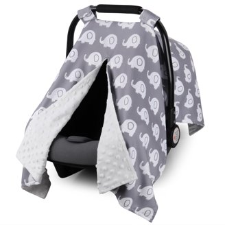 Infant Car Seat Cover & Canopy Set - 4 Pc Kit With Blanket, Strap Covers, Fits Graco, Chicco, Britax & More