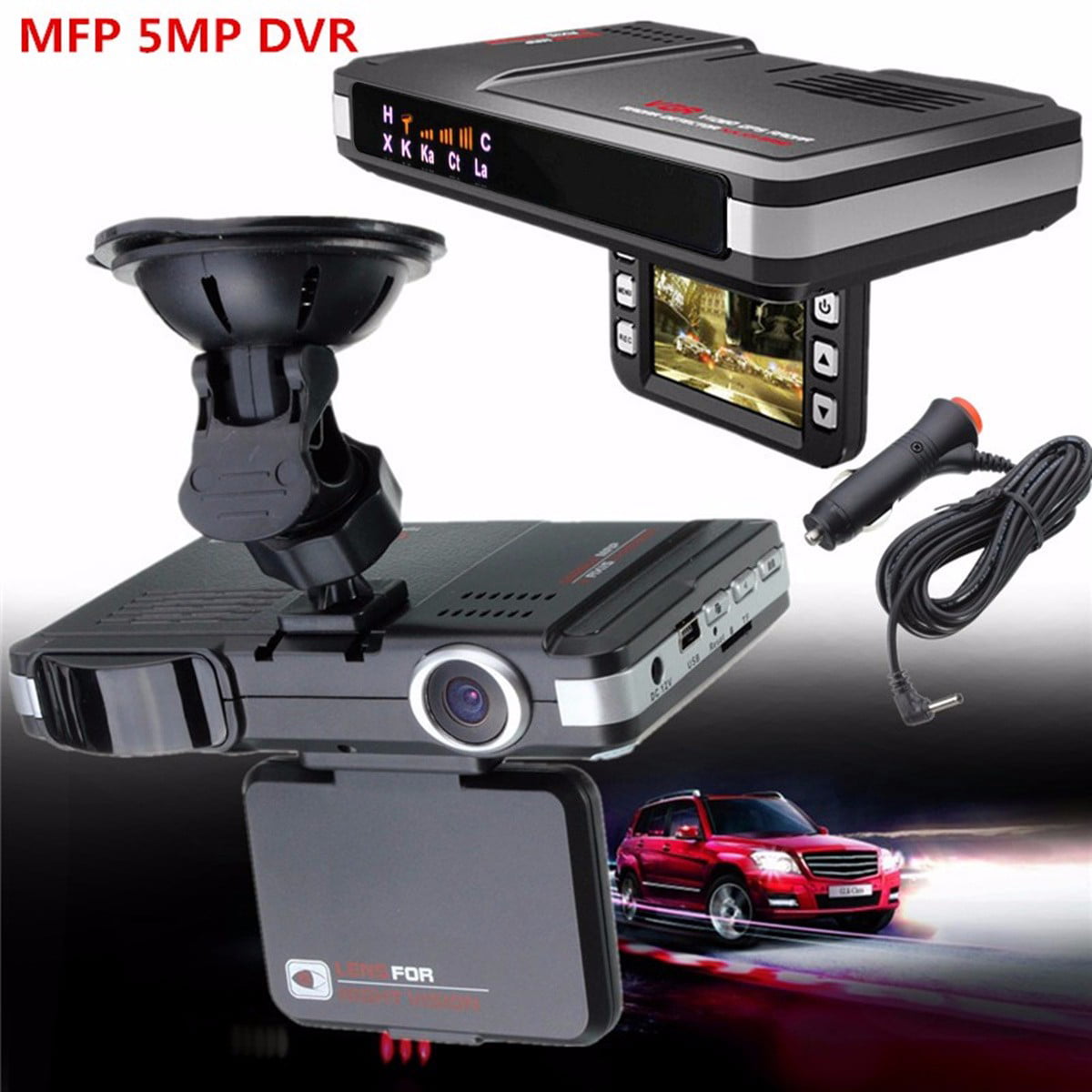 Anti Radar Laser Speed Detector 1080P Car DVR Recorder Video Dash Camera Night 