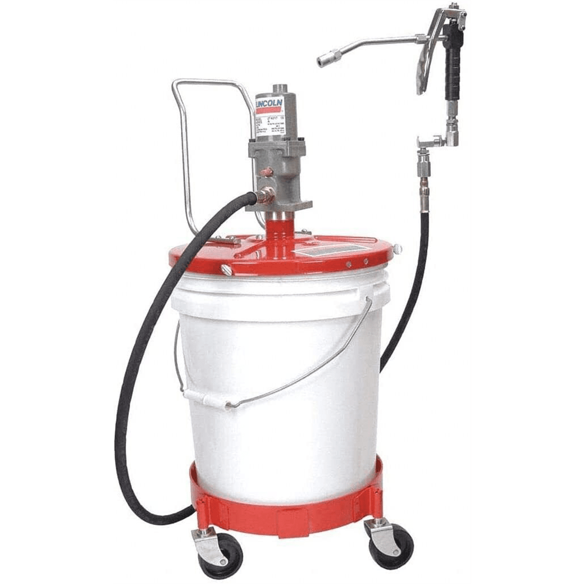 Lincoln 4489 Pneumatic 40:1 Ratio 25-50lb Bucket Grease Pump with 7' Hose