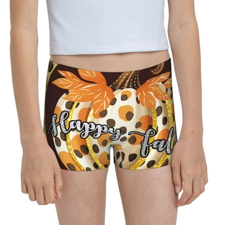 Pofeuu Fall Farmhouse Pumpkins Print Soft Cotton Girls Boyshort panties Toddler Underwear-Large