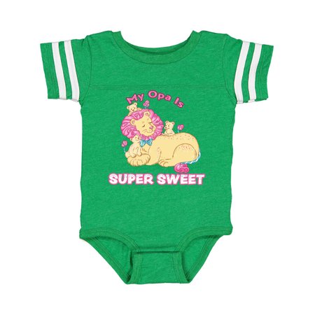 

Inktastic My Opa Is Super Sweet Cotton Candy Lions with Pink Mane Gift Baby Boy or Baby Girl Bodysuit