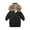 Black, variant on Esaierr 1-10Y Baby Kids Winter Hooded Cotton Jacket Girls Boys Large Sweater Neck down Coats Solid Colors Warm Cotton Coats Mid-Length Thickened Outerwear