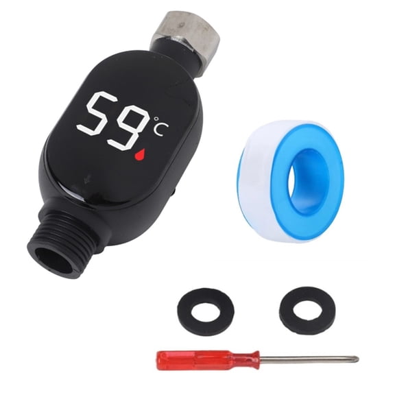 Shower Thermometer With Led Digital Display Hydroelectric Showerhead Thermometer