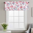 thumbnail image 4 of Pink Purple Flowers Window Valance for Kitchen, Watercolors Spring Floral Abstract Rod Pocket Short Curtain for Small Windows, Light Filtering Decorative Valance, 56 x 16 Inch, 4 of 9