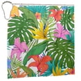 thumbnail image 3 of YFYANG Waterproof Bathroom Shower Curtain, Tropical-Greens Shower Curtain Set with Hooks, Home Bathroom Tub Decor - 72 "x72", Iron Hooks, 3 of 7