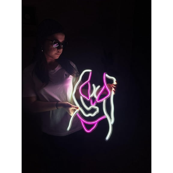 Bikini Girl Metal Neon Sign, Neon Wall Decor, Girl Neon Wall Sign, Lady Neon sign, Mancave Led Sign, Bedroom Neon Decor, Neon Schild, Woman body Neon Sign (Without Remote Control)