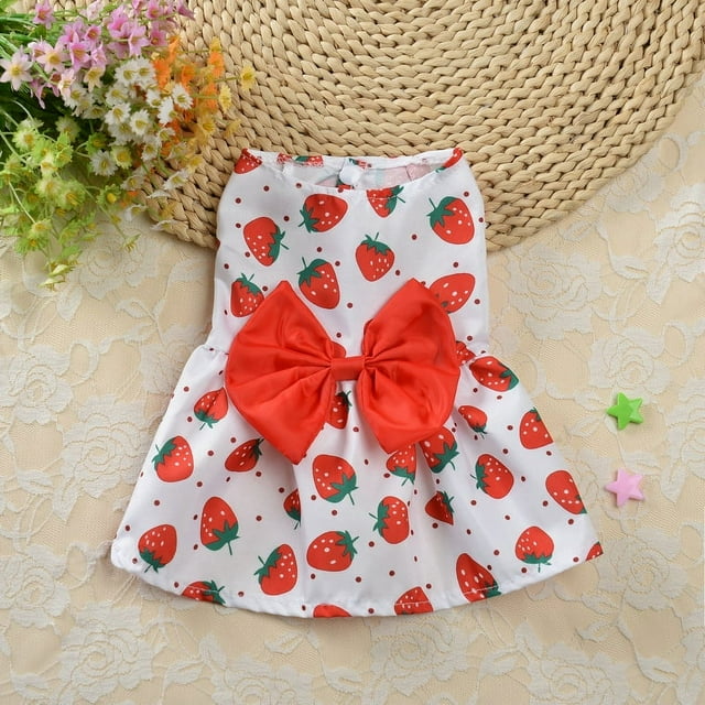Vestido de princesa con estampado floral para perros pequeños y gatos, nuevo vestido de osito de peluche para mascotas, lindo vestido de verano fino