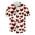 thumbnail image 5 of biudgviw Big and Tall Shirts for Men Valentine's Day Print Short Sleeve Tops Lapel Button Down Fashion Loose Graphic Tees S-5XL, 5 of 5
