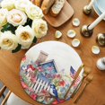 thumbnail image 2 of 4th of July Round Placemats Set of 6 for Dinning Tables,Heat-proof Braided Table Mats 15 Inch,Independence Day Floral Birds American Flag Washable Place Mat for Kitchen Restaurant Party Table Decor, 2 of 9