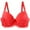 Red, variant on Cmfcve Women's Plus Size Bra Green Breathable Lace Overlay Underwire Bras Comfort High Elasticity Push Up Underwear Bras