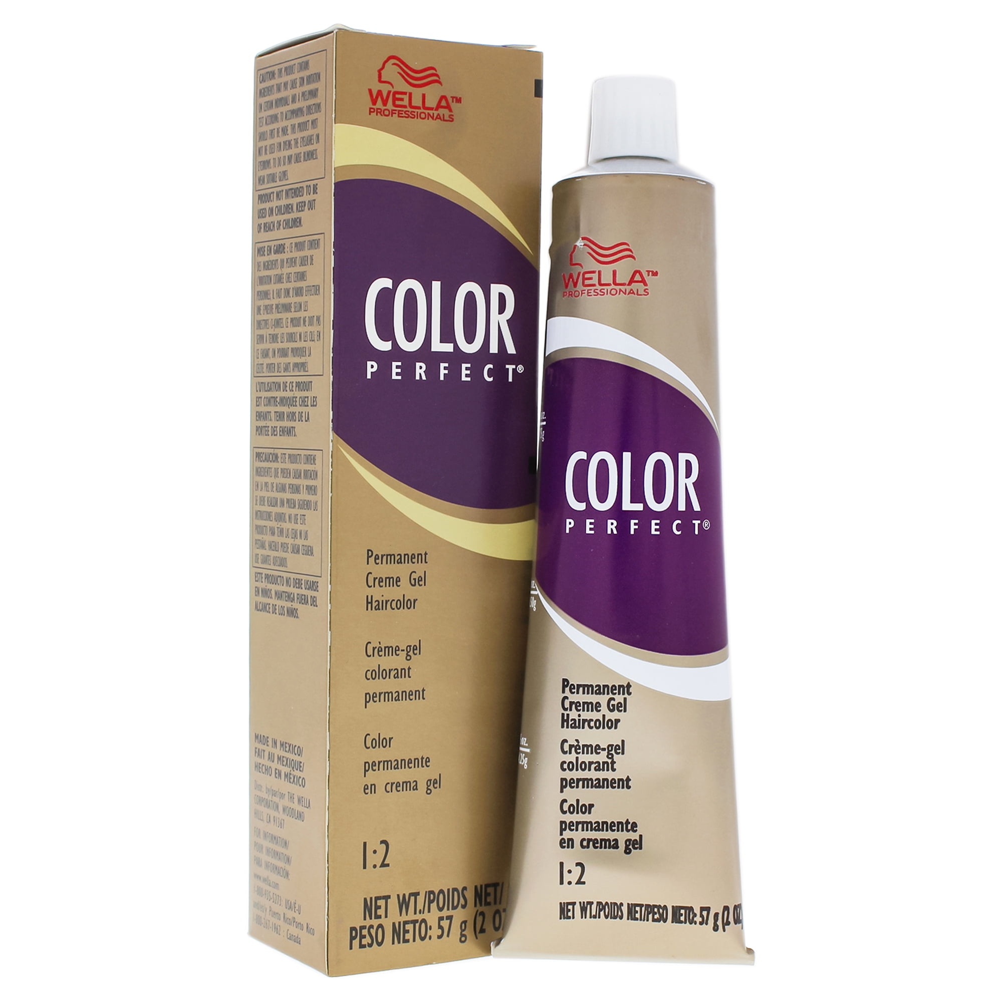 Color Perfect Permanent Creme Gel Haircolor - 4N Medium Brown by Wella for Women - 2 oz Hair Color