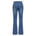 thumbnail image 5 of Women's High Waisted Light Wash Wide Leg Distressed Denim Jeans, 5 of 8