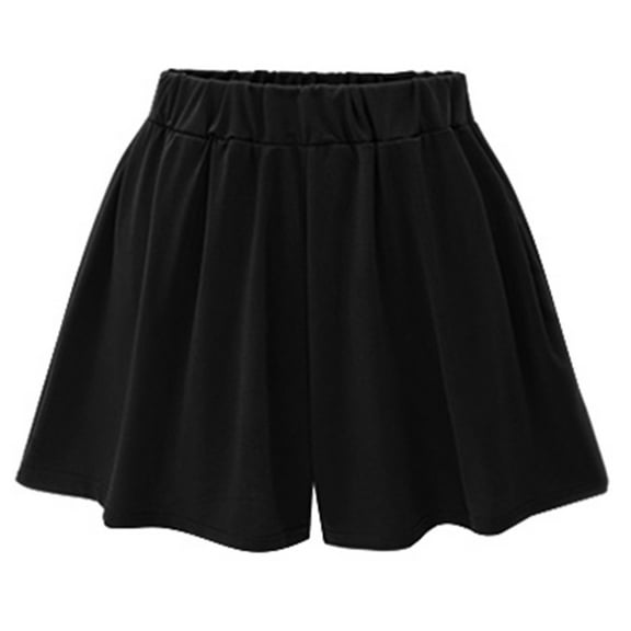 Bermuda Shorts for Women Trendy 2025 Plus Size Wide Leg Classic High Waisted Solid Color Casual Culottes Beach Vacation M-4XL