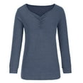 thumbnail image 3 of Patlollav Womens Shirts Long Sleeve Solid Casual Patchwork Blouse, 3 of 6