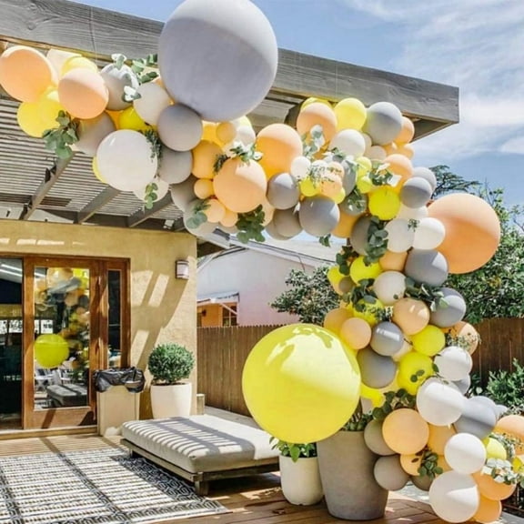 MMTX Orange Balloon Arch Garland Kit, Little Cutie Baby Shower Decorations with Eucalyptus, Orange White Gray Balloons for Girls Birthday, Baby Shower, Wedding