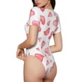 thumbnail image 2 of Balery Pink Hearts Body de cuello redondo de manga corta para mujer Tops de manga corta Tops básicos-XX-Large, 2 of 7