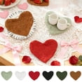 thumbnail image 1 of Teddy Fleece Heart Insulated Coaster Military Green Teddy Fleece Heart-Shaped Insulated Coaster Placemat Solid Color Table Decoration and Photo Prop(1Pcs) Rkxzt, 1 of 9