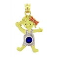 thumbnail image 1 of GIRL TRI TONE CHARM W/ CZ SAPPHIRE :  14K, 1 of 1