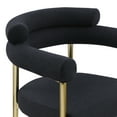 thumbnail image 6 of Mid-Century Modern Dining Chair Set of 2, Round Boucle Sherpa Backrest, Brushed Bronze Metal Legs, 6 of 7