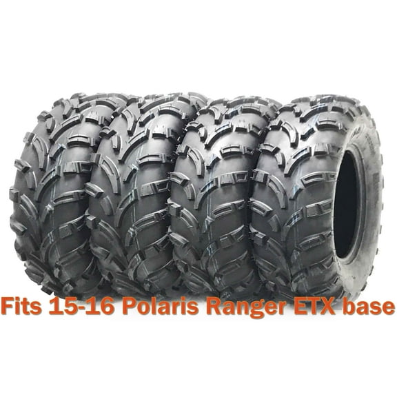 Set 4 WANDA ATV tires 25x8-12 & 25x11-12 for 15-16 Polaris Ranger ETX base