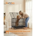 thumbnail image 2 of Feandrea Heavy-Duty Dog Crate, 5-Minute Quick Assembly, Foldable Dog Kennel Cage with Lockable Wheels, Double Doors, Escape Proof Fixed Bottom, Removable Tray, Easy to Clean, Ink Black, 37 Inch, 2 of 8