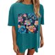 thumbnail image 4 of Faldas Cortas para Mujeres, Impresión de Flores Casual Oversized Camiseta de Manga Corta Top Hecho de 95% Poliéster 5% Spandex para Primavera Verano, Falda Corta de Verano, 4 of 7