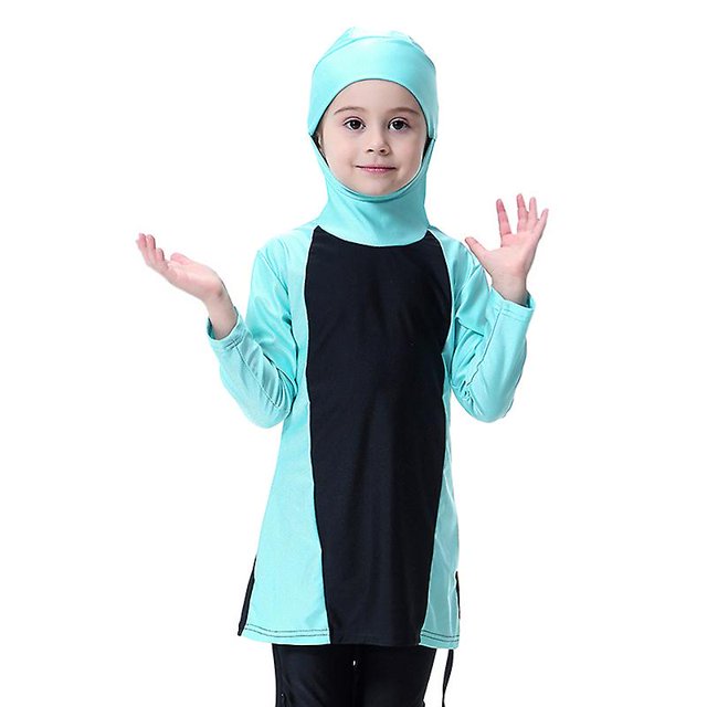 Kids Girls Muslim Islamic Swimwear Swim Suit Modest Burkini Bathing Full Cover zhangyuxiang LED