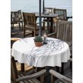 thumbnail image 3 of Outdoor Tablecloth with Umbrella Hole Zipper Blue White Jellyfish Coastal Round Tablecloth 54" Waterproof Outside Table Cloth Nautical Summer Ocean Seaside Patio Table Cover Tablecloths for Picnic, 3 of 8