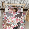 thumbnail image 3 of Dachshund and Flower Duvet Cover and Pillowcase Set for Single Bedding, Bedroom Accessories for Kids Teens, 3 of 5