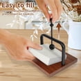 thumbnail image 5 of Modern Countertop Paper Towel Holder, Solid Wood Base & Aluminum Alloy Stand, Minimalist Style, for Home, Hotel, Restaurant, KTV, 5 of 7