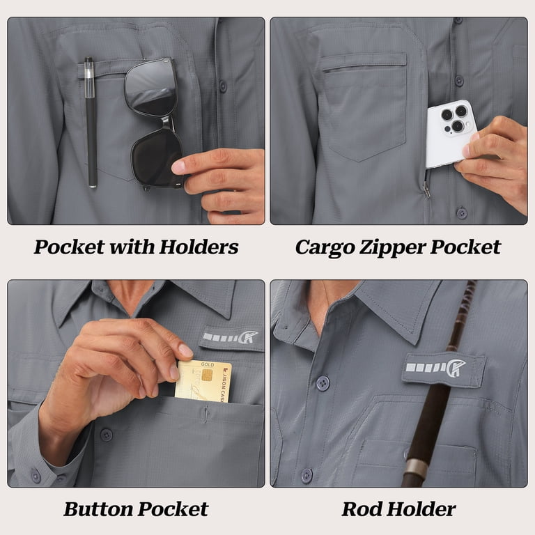 fishing shirt rod holder NEW- T&T Cling Mag Grab Rack 100% Polyester Men's Alaskan Hardgear Ship Creek