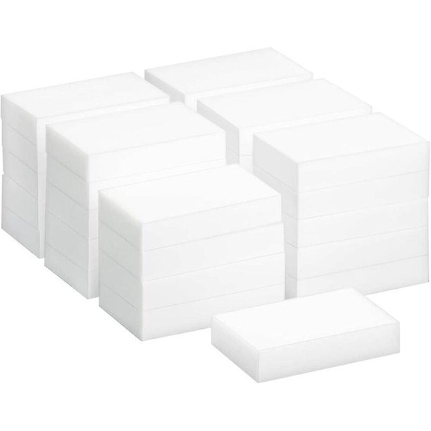 Magic Sponges, 50pcs Magic Eraser Sponges, Almohadilla de limpieza de espuma de melamina, Almohadillas de limpieza sin químicos, Esponja de limpieza de automóviles, Esponja de borrador para cualquier, Feliz Sencillez