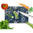 thumbnail image 2 of Carolines Treasures Blue Flowers Yorkie Puppy Glass Cutting Board Large 12H x 16W multicolor, 2 of 2