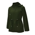 thumbnail image 2 of Levmjia Womens Hooded Jacket Waterproof Long Sleeve Windproof Lightweight Coat with Pockets for Outdoor Travel Hiking Commuting, 2 of 7