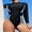 Black-Whi, variant on Women's One Piece Rashguard Swimsuit Zip Front Surfing Shirt Sun Protection