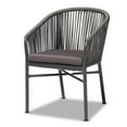 thumbnail image 2 of Bowery Hill Grey Finished Rope and Metal Outdoor Dining Chair, 2 of 9