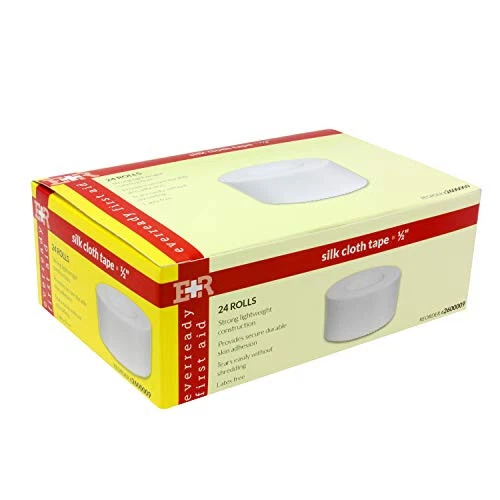 CIRCLE- Ever Ready First Aid Adhesive Silk-Like Cloth Tape 1/2" X 10 Yd - 24 Pack