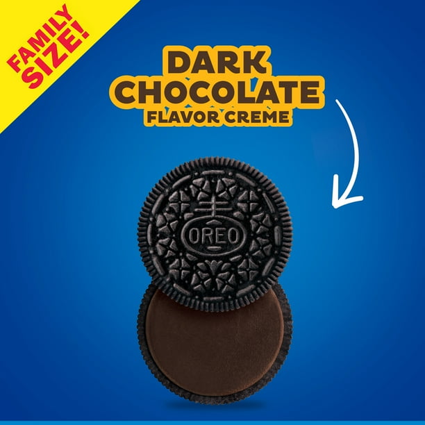 OREO Dark Chocolate Creme Chocolate Sandwich Cookies, Family Size, 17 oz