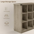 thumbnail image 6 of IdealHouse 9 Cube Storage Organizer Bookshelf, 37.4" Grey 4-Tier Farmhouse Bookcase, Long Low Wood Storage Shelf for Entryway & Living Room,Grey, 6 of 9