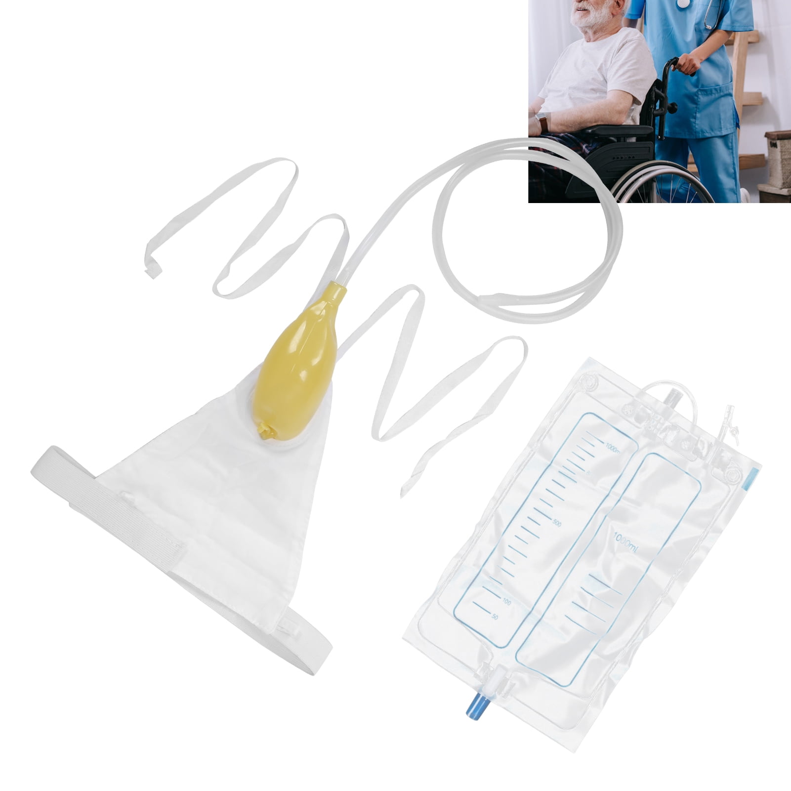 Ccdes Funnel Urine Bag,Men Urinal Male Urination Device Funnel Urine