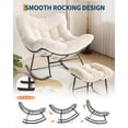 thumbnail image 6 of Huisuilinss Papasan Rocking Chair,Outdoor Oversized Rocking Chair With Footrest,Patio Lounge Chair With Ottoman,Metal Frame Comfy Egg Rocker For Balcony Backyard Porch Bedroom, 6 of 7