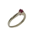 thumbnail image 1 of LBG British Made 9k White Gold Natural Ruby Womens Promise Ring - 33 size options - Size 4.75, 1 of 7