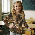thumbnail image 4 of Garronmavis Cute Brown Camo Boys Long Sleeve T-Shirts Size 3-4 Warm Deer Long Sleeve Crewneck T-Shirts Tee Tops Comfortable Casual Crewneck Loose Fit Tee Tops for Daily Life, 4 of 7