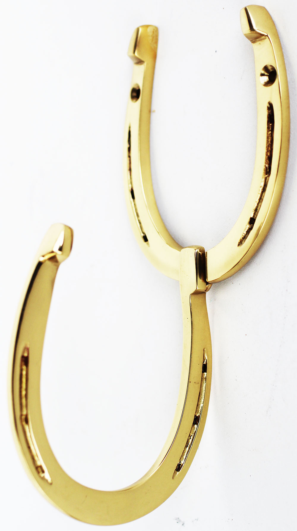Horse Equestrian Double Horseshoe Home Decor Brass Wall Mount Hook