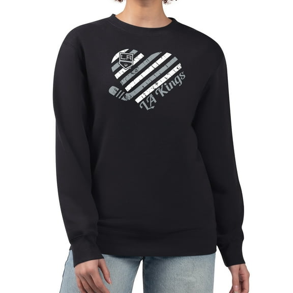Women's G-III 4Her by Carl Banks  Black Los Angeles Kings Heart Graphic Pullover Sweatshirt