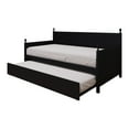 thumbnail image 4 of Castle Place Mid-Century Expandable Twin Size Wooden Daybed with Trundle, Black, 4 of 10