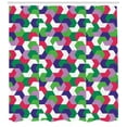 thumbnail image 3 of Abstract Shower Curtain, Modern Geometric Forms Interlocking Hexagonal Large Direction Pointers Theme, Fabric Bathroom Set with Hooks, 69W X 70L Inches, Multicolor, by Ambesonne, 3 of 3